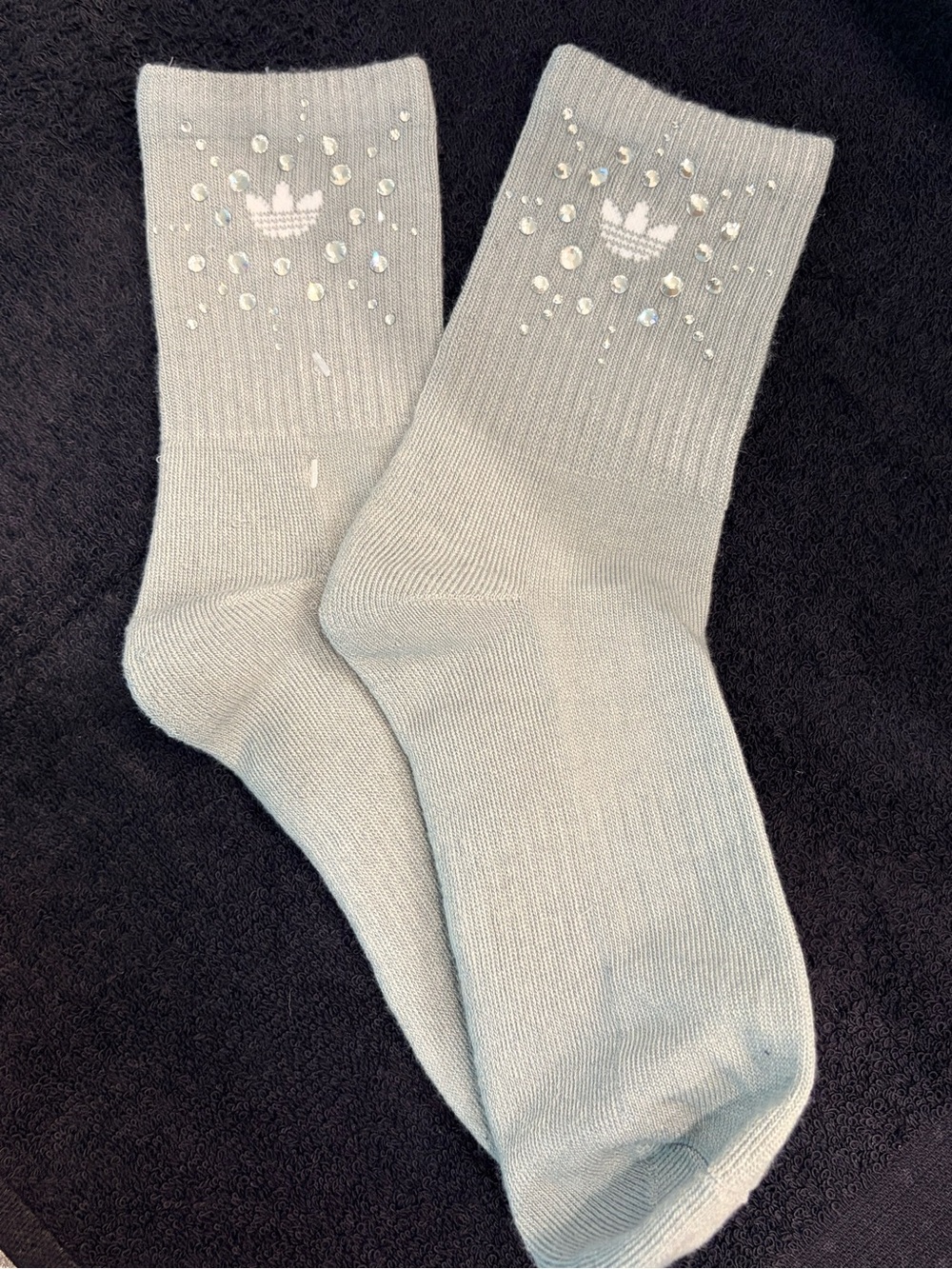 Adidas Light green Socks with Crystal Accents